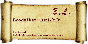 Brodafker Lucián névjegykártya
